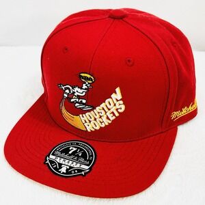 Houston Rockets Mitchell & Ness Retro Dynasty Fitted Hat Cap 7 1/4 Red NBA